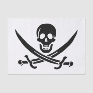 Piratenflagge Totenkopf gekreuzte Schwerter Seidenpapier