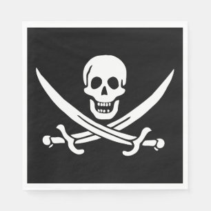 Piratenflagge Totenkopf gekreuzte Schwerter Serviette