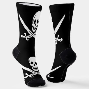 Piratenflagge Totenkopf gekreuzte Schwerter Socken