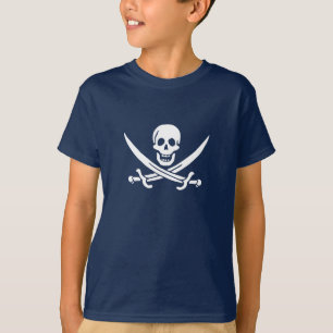 Piratenflagge Totenkopf gekreuzte Schwerter T-Shirt