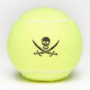 Piratenflagge Totenkopf gekreuzte Schwerter Tennisbälle
