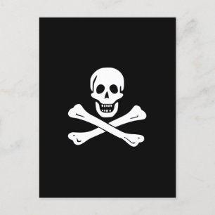 Piratenflagge Totenkopf und gekreuzte Knochen Joll Postkarte