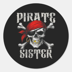 Piratenflagge und Piratenflagge Runder Aufkleber