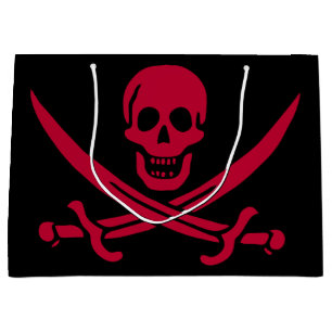 Piratenflagge von Calico Jack Totenkopf & Schwerte Große Geschenktüte