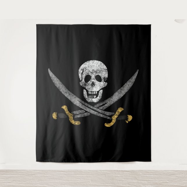 Piratenflagge von Captain Jack Rackham, Piratenfla Wandteppich (Vorderseite)