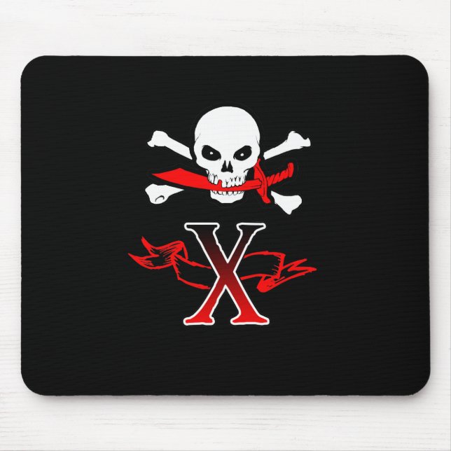 Piratenflagge X Monogramm Mousepad (Vorne)