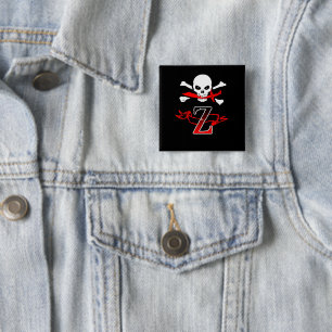 Piratenflagge Z Monogramm Button