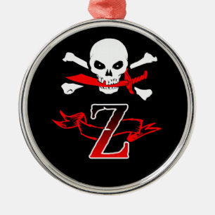 Piratenflagge Z Monogramm Ornament Aus Metall