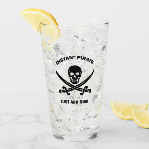 Piratenflaggen Instant Pirate Hinzufügen Rum Glass Glas