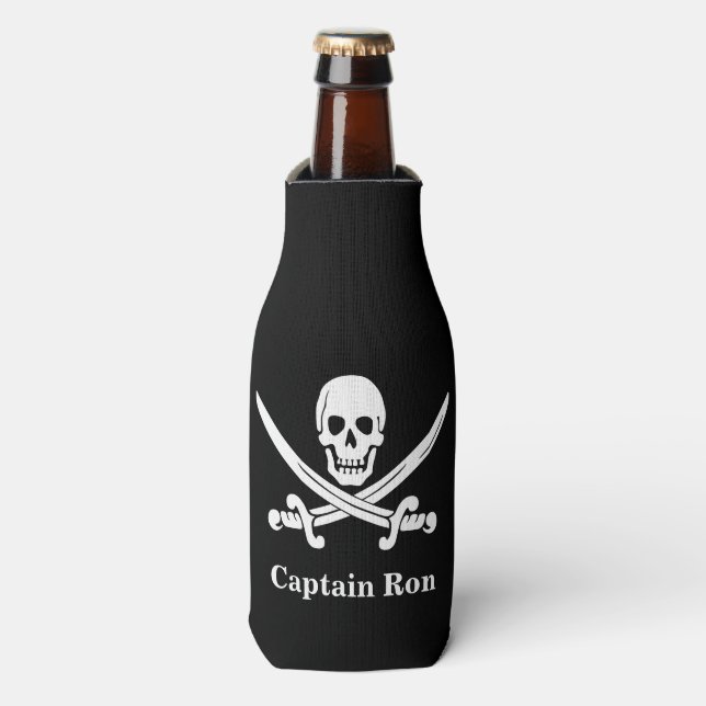 Piratenflaggen Pirate Captain Custom Flaschenkühler (Flaschenvorderseite)