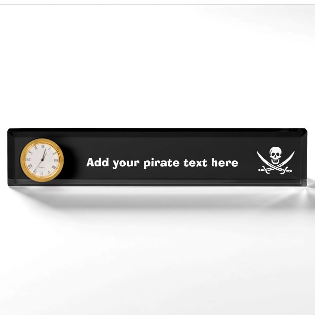 Piratenflaggepiratenflagge Namensplakette (Vorderseite)