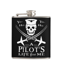Piratenflugzeuge von Funny Pilot Skull Cross Spaß Flachmann