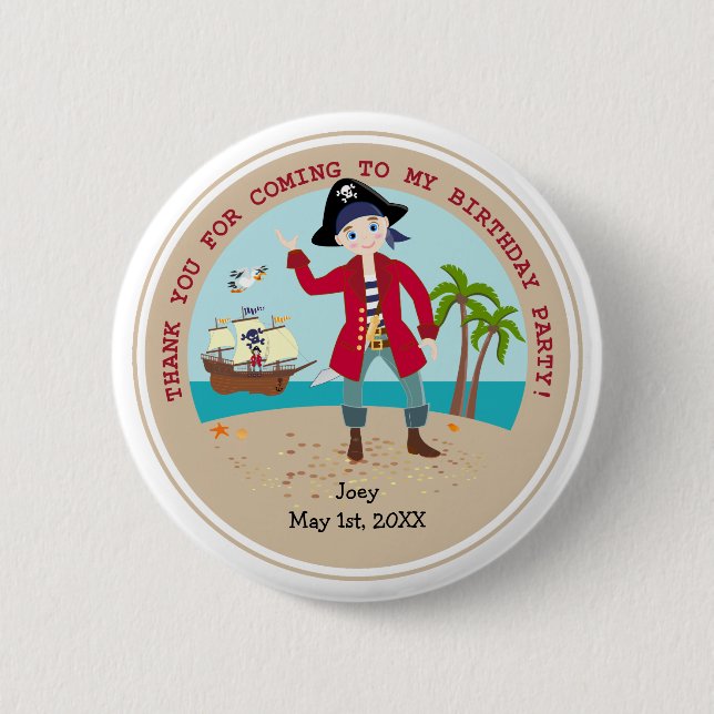 Piratengeburt Button (Vorderseite)