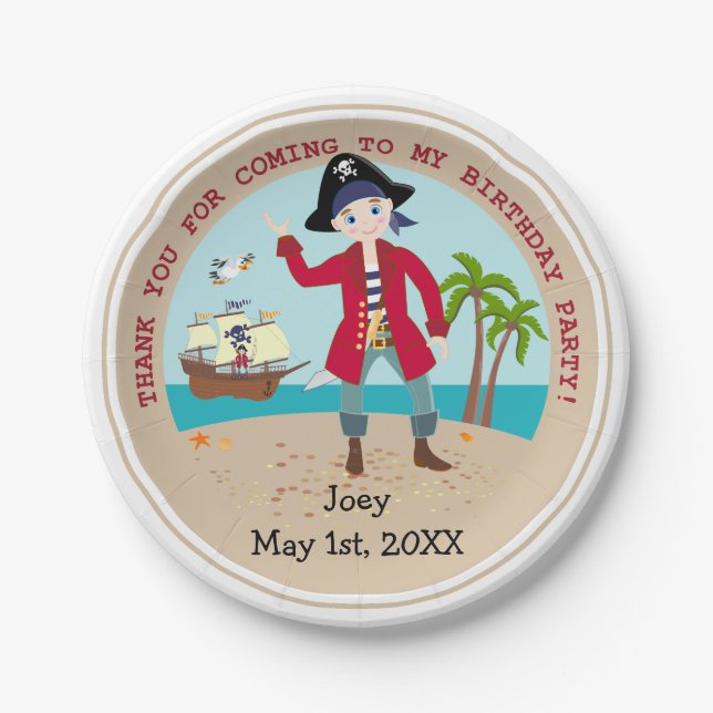 Piratengeburt Pappteller (Vorderseite)