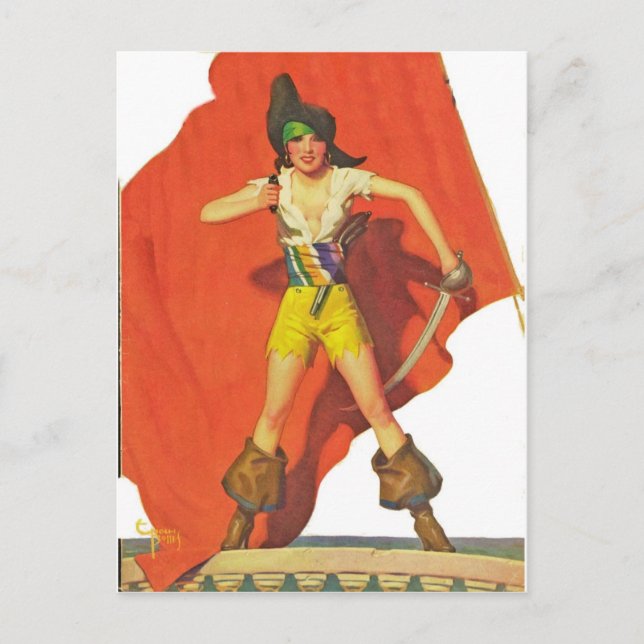 Piratengenossin Postkarte (Vorderseite)