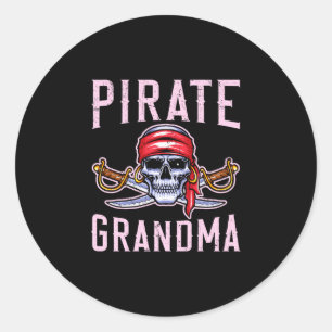Piratengroßmutter der Männer Piratengroßmutter Oma Runder Aufkleber