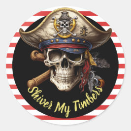 Piratenkapitän Runder Aufkleber