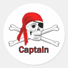 Piratenkapitän Skull und Knochen-Aufkleber Runder Aufkleber