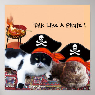 PIRATENKATZEN, Talk like a Pirate Day BBQ-Party Poster