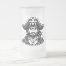 Piratenkopf mit Hut Seemann und Augenklappe und Bä