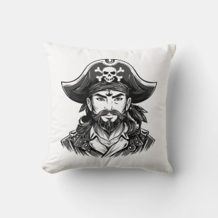 Piratenkopf mit Hut Segler und Augenklappe und Bär Kissen