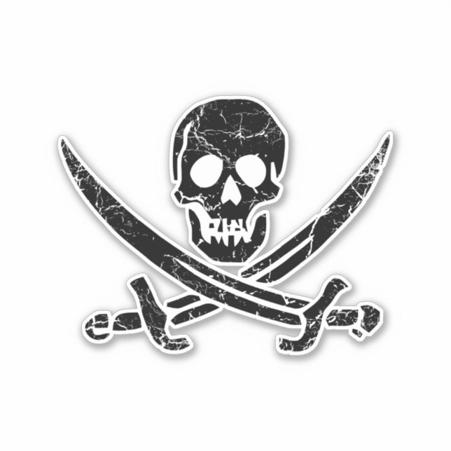 Piratenkreuz Aufkleber (Vorderseite)