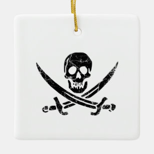 Piratenkreuz Keramikornament