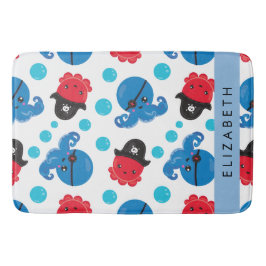 Piratenktopus, Octopus-Muster, Meer, Ihr Name Badematte