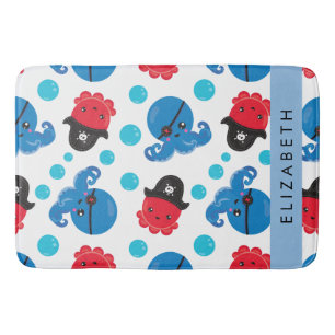 Piratenktopus, Octopus-Muster, Meer, Ihr Name Badematte