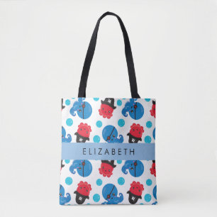 Piratenktopus, Octopus-Muster, Meer, Ihr Name Tasche