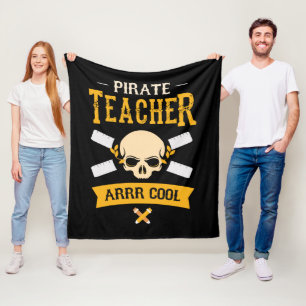 Piratenlehrer Arrr Cool Skull Rustic Fleecedecke