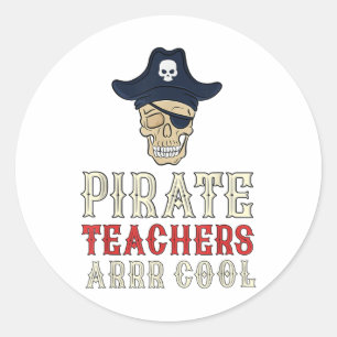 Piratenlehrer sind Cool _ sprechen wie ein Piraten Runder Aufkleber