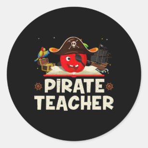 Piratenlehrer zu Halloween T-Shirts Pirate D Runder Aufkleber