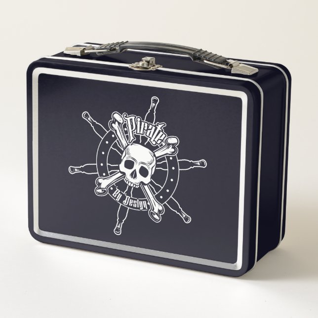 Piratenlochbox Metall Brotdose (Vorderseite)