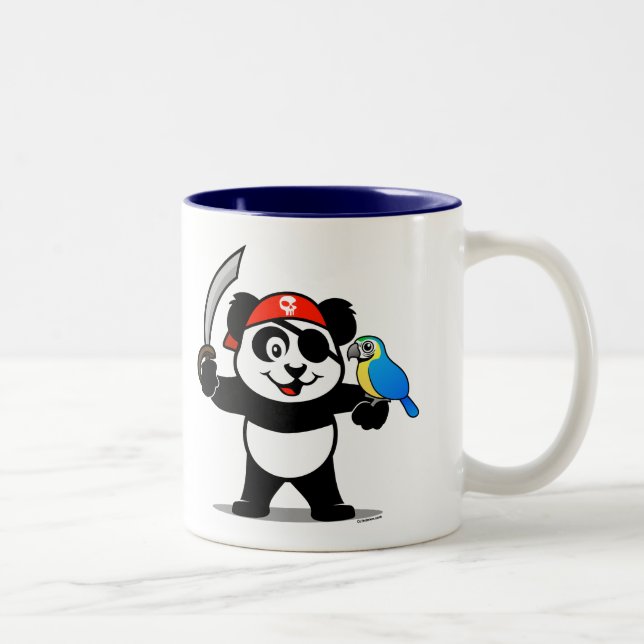 Piratenpanda Zweifarbige Tasse (Rechts)