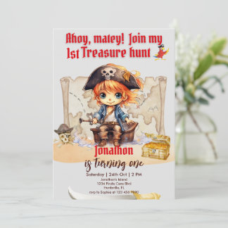 Piratenparty für Jungs 1. Schatzsuche Einladung