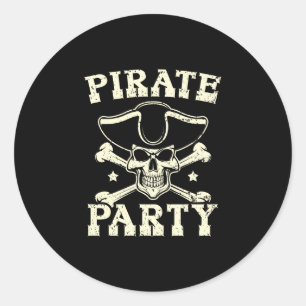 Piratenparty für Männer, karibischer Piratenliebha Runder Aufkleber