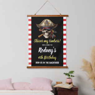 Piratenparty mit Schaudern meiner Glieder Wandteppich Mit Holzrahmen