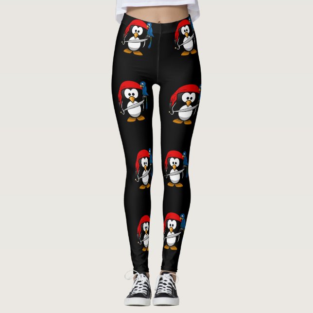 Piratenpinguin und Papagei Leggings (Vorderseite)