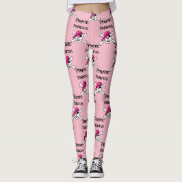Piratenprinzessin mit rosa Schädel Leggings