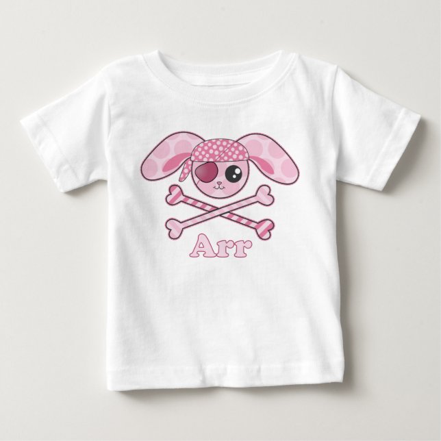 Piratenrosa Kawaii Baby T-shirt (Vorderseite)