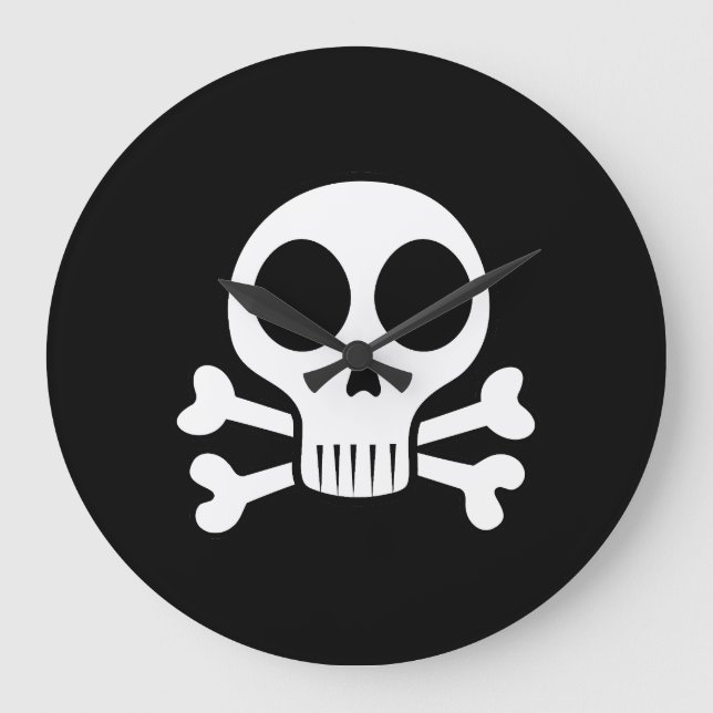 Piratenschädel-Design Große Wanduhr (Vorderseite)