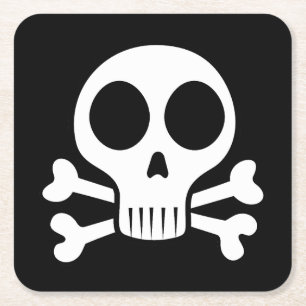 Piratenschädel-Design Rechteckiger Pappuntersetzer