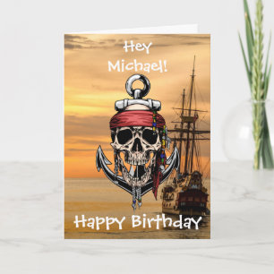 Piratenschädel-Geisterschiff-Kapitän-Karte Karte
