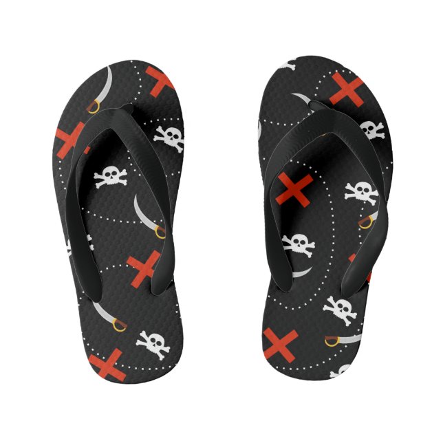Piratenschädel Kinderbadesandalen (Fußbett)