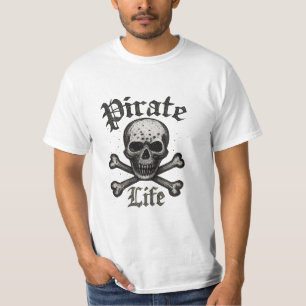 Piratenschädel & Knochen Grunge-Design T-Shirt