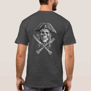 Piratenschädel mit Crossed Knife & Gabel für Kreuz T-Shirt