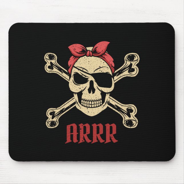 Piratenschädel mit Eyepatch und Ndana Mousepad (Vorne)