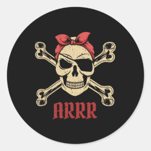 Piratenschädel mit Eyepatch und Ndana Runder Aufkleber