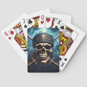 Piratenschädel mit Schwertern Klassische Spielkart Spielkarten